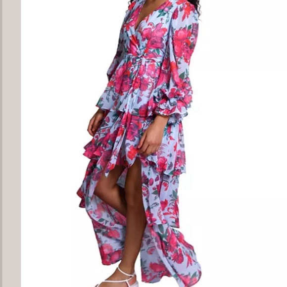 NWT Anthropologie Hutch Bardo Long-Sleeve V-Neck True Wrap Maxi Dress 1X - Picture 4 of 16